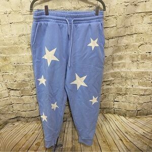 Judith March Periwinkle Blue Star Print Jogger Jogging Pants